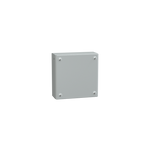 Schneider Electric Spacial Metal industrial box plain door H200xW200xD80 IP66 IK10 RAL 7035 - NSYSBM20208