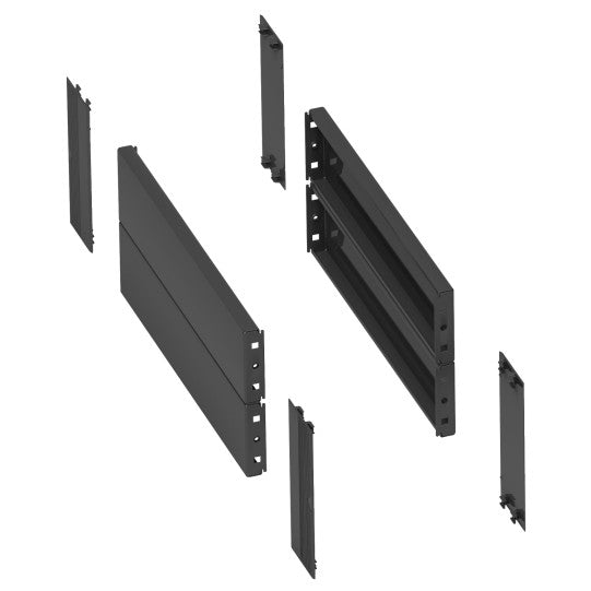 Schneider Electric Spacial 2 side panels for plinth. 300x200mm. Folded sheet steel. RAL 7022. IP 30. IK 10. - NSYSPS3200SD