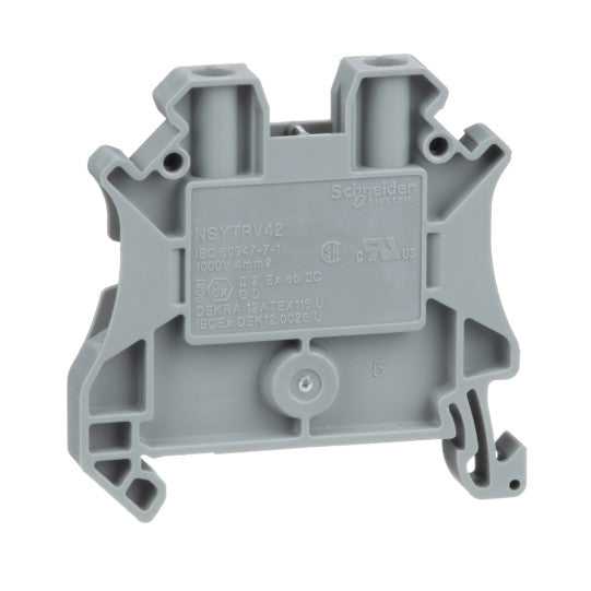 Schneider Electric Linergy SCREW TERMINAL, FEED THROUGH, 2 POINTS, 4MM² , GREY - NSYTRV42