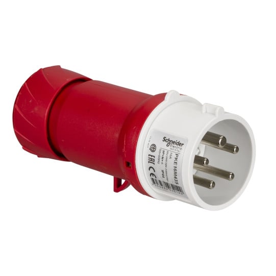 Schneider Electric PratiKa ((*)) PratiKa wander plug - straight - 16 A - 3P + N + E - 380...415 V AC - IP44 - PKE16M435