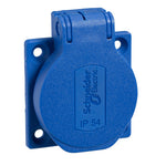 Schneider Electric PratiKa PratiKa socket - blue - 2P + E - 10/16 A - 250 V - French - IP54 - flush - back - PKN51B