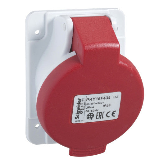 Schneider Electric PratiKa PratiKa socket - fast - angled - 32A - 3P + E - 380...415 V AC - panel - PKY32F434