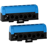 Schneider Electric Resi9 Neutral terminal block, Resi9, screw terminals, 2 insulated terminal bars, 14 holes, 2x(1x35 mm² + 6x16 mm²) - R9H13411N