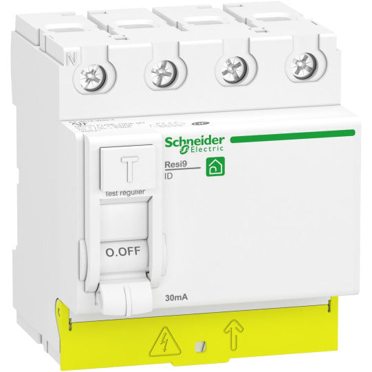 Schneider Electric Resi9 RCCB, Resi9 ID, 3P + N, 63 A, A type, 400 V, 30 mA, 4 modules - R9PRA463