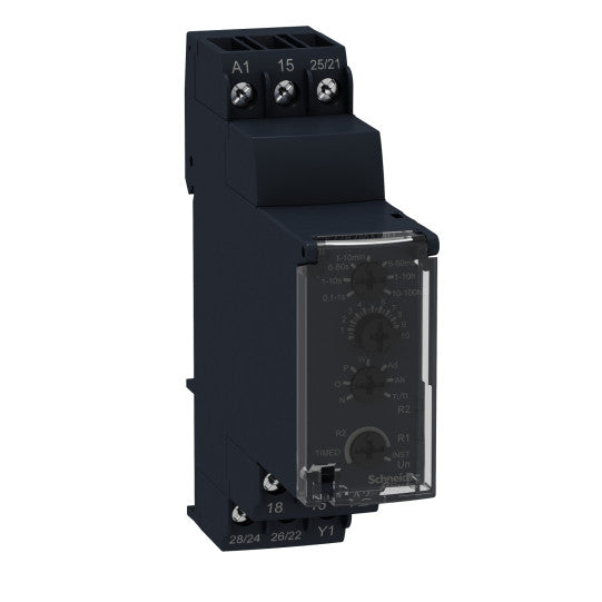 Schneider Electric SCHNEIDER Harmony Time RE22 - Multifunction Timer Relay - 12..240 V AC/DC - 2 C/O - RE22R2MMW