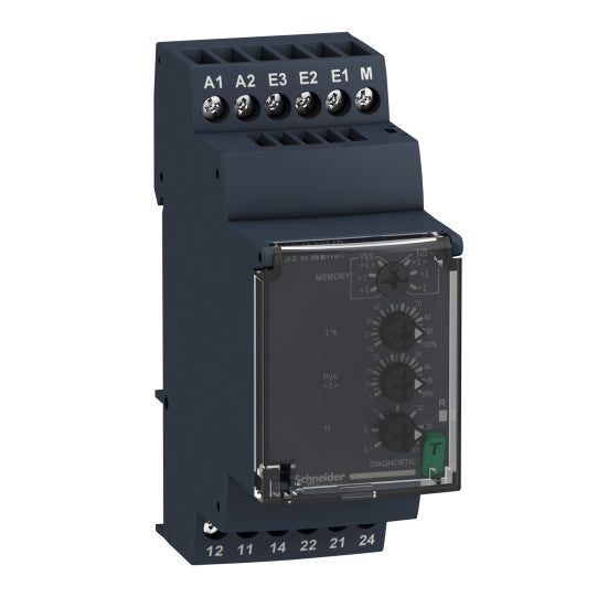 Schneider Electric SCHNEIDER Modular 1-phase current control relay, 5 A, 2 CO, 0.15…15 A,, 24…240 V AC/DC - RM35JA32MR