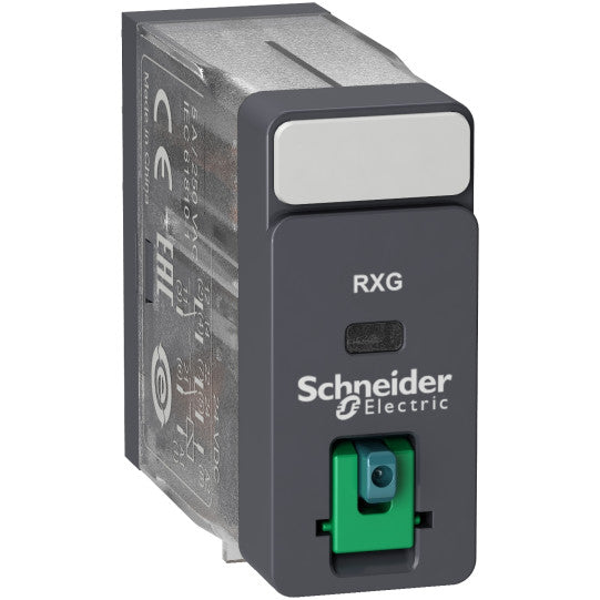 Schneider Electric SCHNEIDER Interface plug-in relay, 5 A, 2 CO, lockable test button, 24 V DC - RXG21BD