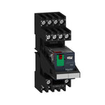 Schneider Electric SCHNEIDER Harmony, Miniature plug-in relay pre-assembled, 6 A, 4 CO, with lockable test button, mixed terminals socket, 230 V AC - RXM4AB1P7PVM