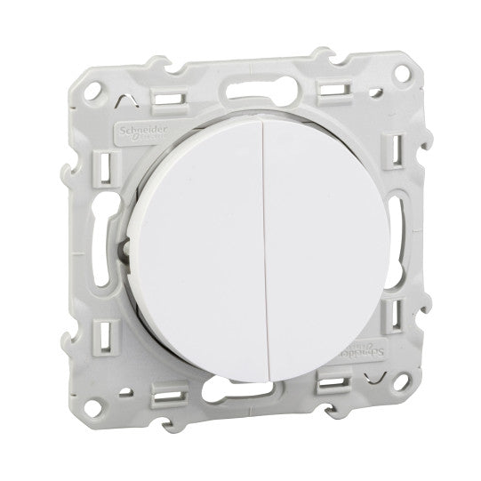 Schneider Electric Odace Odace, 2 push-button, 10 A, white lightable - S520216
