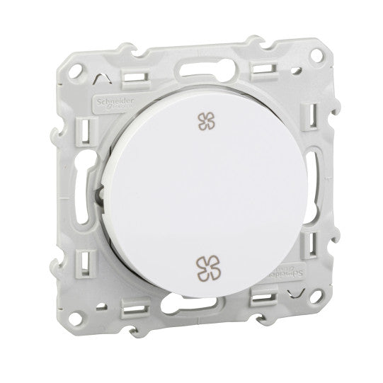 Schneider Electric Odace Odace, two way switch fan control VMC, 10 AX, white - S520233
