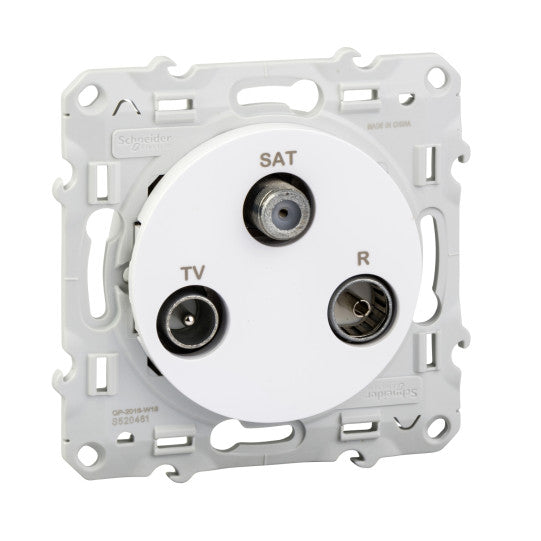 Schneider Electric Odace Odace, TV/SAT/R socket, white - S520461
