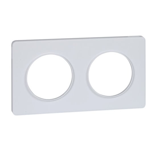 Schneider Electric Odace Odace - Touch - cover frame - 2 gangs H/V71 - white & white border - S520804