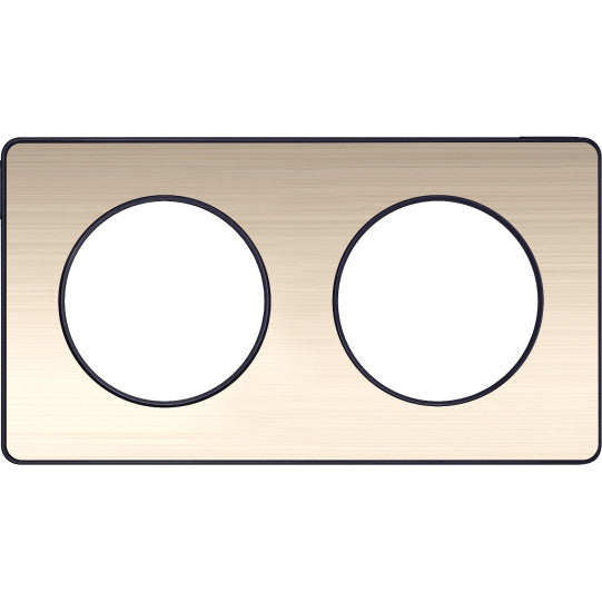 Schneider Electric Odace Odace-Touch-cover frame-2 gangs H/V71- metal brushed bronze & anthracite border - S540804L