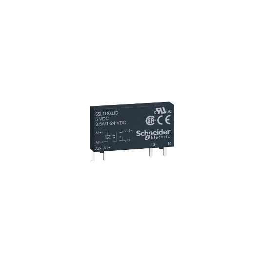 Schneider Electric SCHNEIDER Solid state relay, 3.5 A, DC switching, input 15...30 V DC, output 1...24 V DC - SSL1D03BD