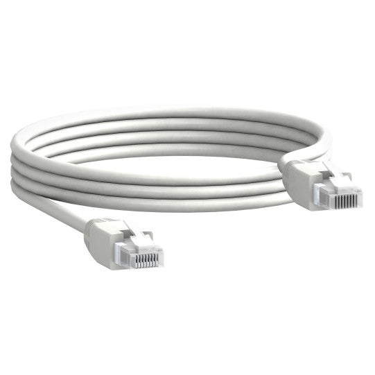 Schneider Electric Compact communication cable, 2 x RJ45 male connectors, 3 m length, set of 5 parts - TRV00830