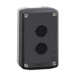Schneider Electric SCHNEIDER Empty enclosure, plastic, dark grey lid, for push button Ø22, 2 cut-outs - XALD02