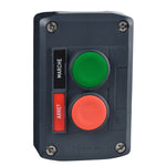 Schneider Electric SCHNEIDER Harmony XALD, XALK, Control station, plastic, dark grey, 1 green/1 red flush push buttons, Ø22 , spring return, legend holder marked ARRET/MARCHE - XALD211