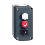 Schneider Electric SCHNEIDER Control station, plastic, dark grey lid, 3 flush push buttons Ø22, marked UP ARROW O DOWN ARROW - XALD324