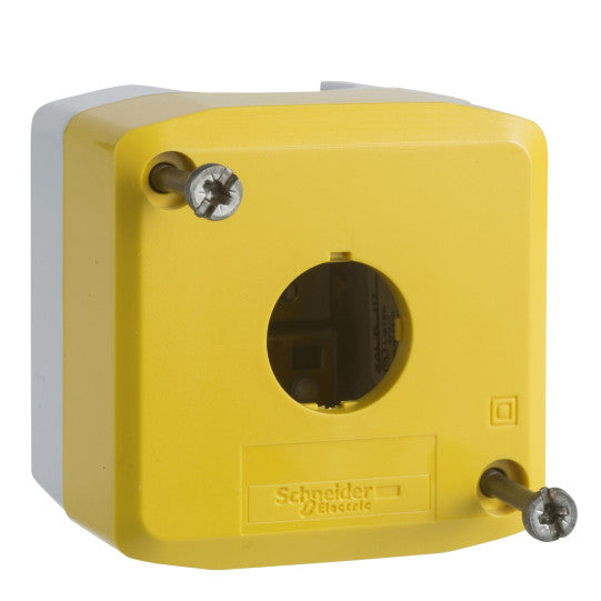Schneider Electric SCHNEIDER Empty enclosure, plastic, yellow lid for push button Ø22, 1 cut-out - XALK01