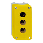 Schneider Electric SCHNEIDER yellow empty enclosure lid with light grey base - 3 cut-outs - XALK03