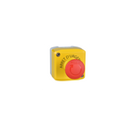 Schneider Electric SCHNEIDER Control station, Harmony XALK, plastic, yellow lid, 1 red mushroom push button 40mm, turn to release, 1NC, marked PARADA DE EMERGENCIA - XALK17814