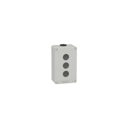 Schneider Electric SCHNEIDER Harmony XAP, XB2 SL, Empty control station, zinc alloy, grey, M20, 3 cut-outs 22mm, 80 x 130 x 51,5, UL cULus - XAPD2203
