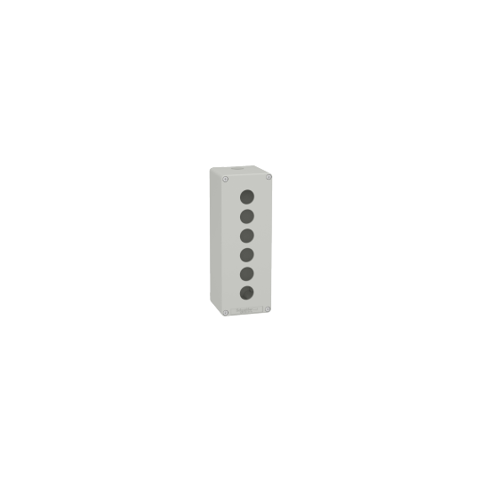 Schneider Electric SCHNEIDER Harmony XAP, XB2 SL, Empty control station, zinc alloy, grey, M25, 6 cut-outs 22mm, 80 x 220 x 77 - XAPD4506