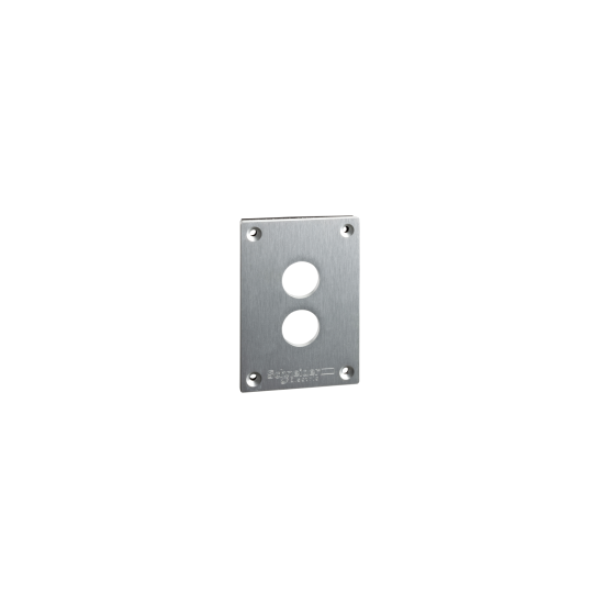Schneider Electric SCHNEIDER drilled front plate - XAP-E - metal - 2 horizontal openings - XAPE302