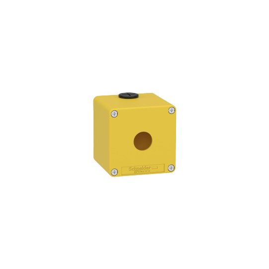 Schneider Electric SCHNEIDER Harmony XAP, XB2 SL, Empty control station, zinc alloy, yellow, M20, 1 cut-out 22mm, 80 x 80 x 77, UL cULus - XAPK1501