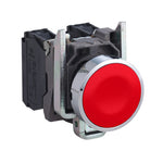 Schneider Electric SCHNEIDER Harmony XB4, Push button, metal, flush, red, Ø22, spring return, unmarked, 1 NO + 1 NC - XB4BA45