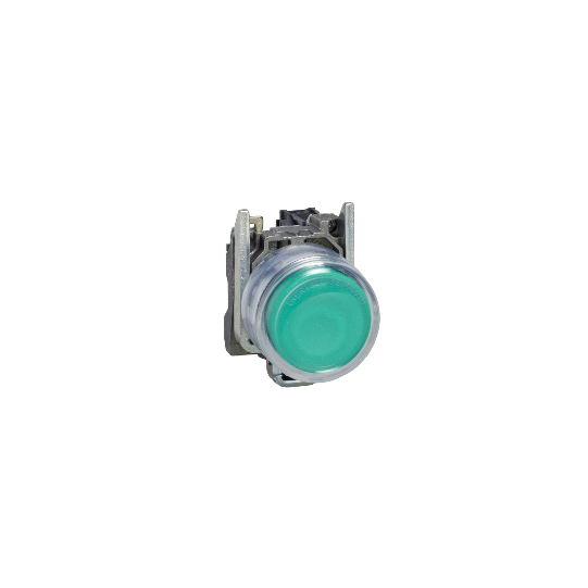 Schneider Electric SCHNEIDER Complete illuminated push button, Harmony XB4, metal, flush, green, Ø22 mm, spring return, booted, 24...120 V AC/DC, 1 NO, ATEX - XB4BP383BG5EX