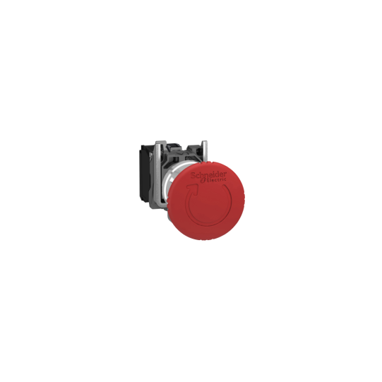 Schneider Electric SCHNEIDER Emergency stop switching off, Harmony XB4, metal, red mushroom 40mm, 22mm, trigger latching turn to release, 2NC with monitoring - XB4BS84462
