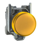 Schneider Electric SCHNEIDER Pilot light, metal, orange, Ø22, plain lens with integral LED, 24 V AC/DC - XB4BVB5