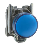 Schneider Electric SCHNEIDER Pilot light, metal, blue, Ø22, plain lens with integral LED, 230...240 VAC - XB4BVM6