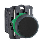 Schneider Electric SCHNEIDER Push button, plastic, flush, black, Ø22, spring return, unmarked, 1 NO - XB5AA21