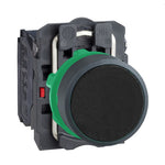 Schneider Electric SCHNEIDER Harmony XB5, Push button, plastic, flush, black, Ø22, spring return, unmarked, 1 NO + 1 NC - XB5AA25