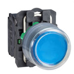 Schneider Electric SCHNEIDER Harmony XB5, Push button, plastic, projecting, blue, Ø22, spring return, booted, unmarked, 1 NO - XB5AP61