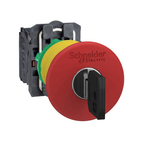 Schneider Electric SCHNEIDER Harmony XB5, Emergency stop switching off, plastic, red mushroom Ø40, Ø22 trigger latching key release, 1 NC - XB5AS9442