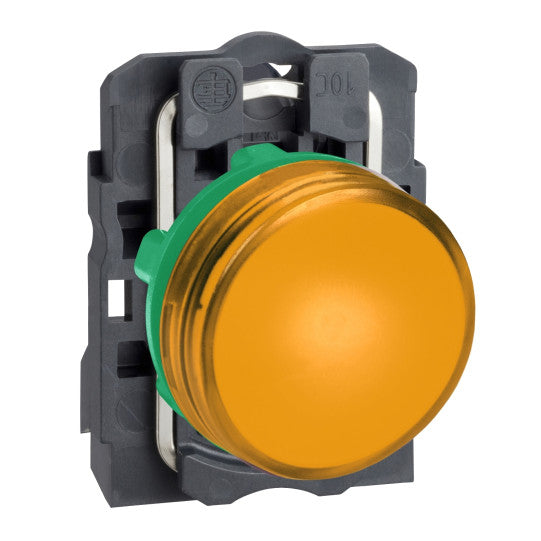 Schneider Electric SCHNEIDER Pilot light, plastic, orange, Ø22, plain lens with integral LED, 24 V AC/DC - XB5AVB5