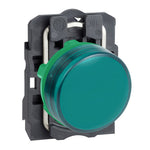 Schneider Electric SCHNEIDER Pilot light, plastic, green, Ø22, plain lens with integral LED, 230...240 V AC - XB5AVM3