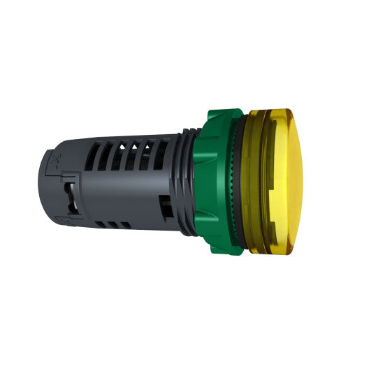 Schneider Electric SCHNEIDER Monolithic pilot light, plastic, yellow, Ø22, plain lens with integral LED, 230…240 V AC - XB5EVM8