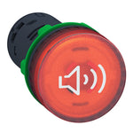 Schneider Electric SCHNEIDER Harmony XB5, Illuminated buzzer, plastic, red, Ø22, continuous or intermittent tone, 24 V AC/DC - XB5KS2B4