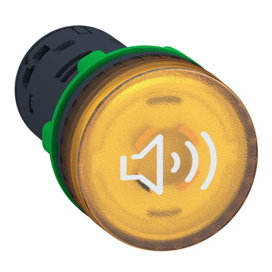 Schneider Electric SCHNEIDER Harmony XB5, Illuminated buzzer, plastic, yellow, Ø22, continuous or intermittent tone, 230…240 V AC - XB5KS2M8