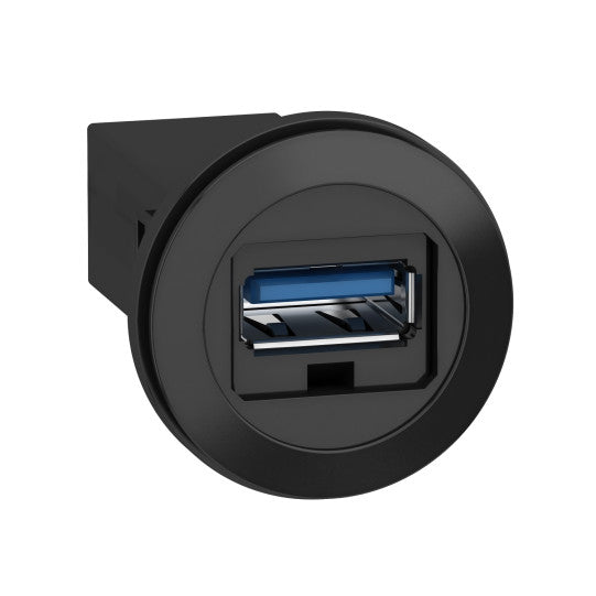 Schneider Electric SCHNEIDER Panel mounted USB 3.0 port, plastic, Ø22, for USB interface jack type A - XB5PUSB3