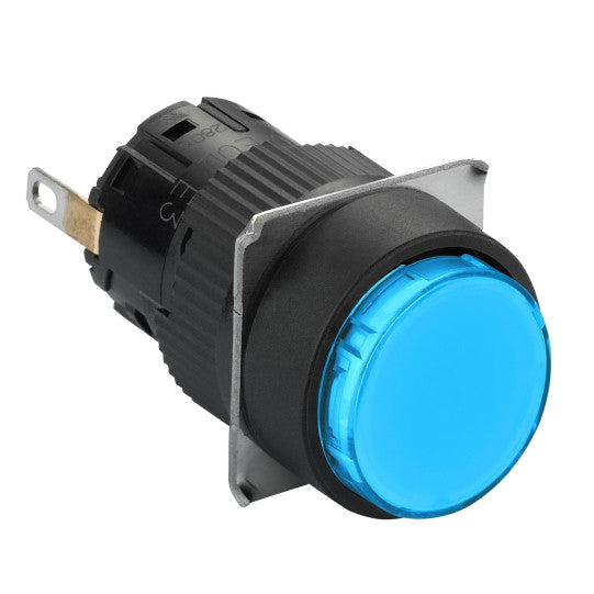 Schneider Electric SCHNEIDER round pilot light Ø16 - IP65 - blue - integral LED 24VDCpolarised - connector - XB6EAV6BP