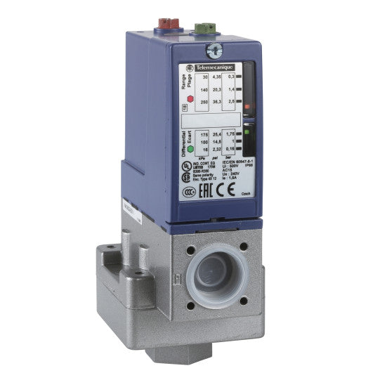 Schneider Electric SCHNEIDER pressure switch XMLB 2.5 bar - adjustable scale 2 thresholds - 1 C/O - XMLB002A2S11