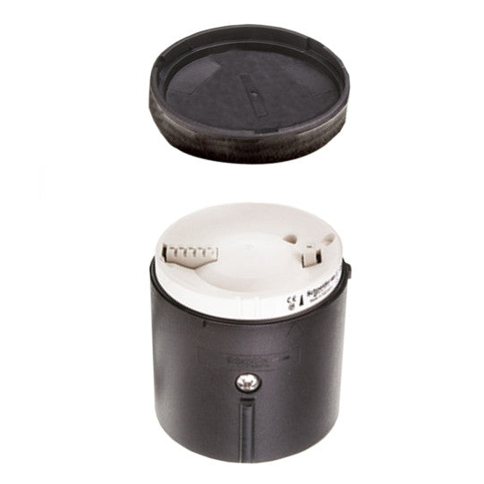 Schneider Electric SCHNEIDER Base unit + cover for modular tower lights, plastic, black, Ø70, AS-i connection, bottom entry, pre-cabled, M12 connector - XVBC21B