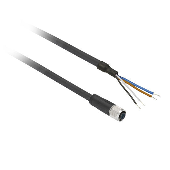 Schneider Electric SCHNEIDER Télémécanique - pre-wired connectors XZ - straight female - M12 - 4 pins - cable PUR 5m - XZCP1141L5