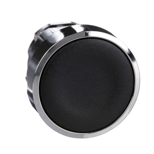 Schneider Electric SCHNEIDER Push button head, metal, flush, black, Ø22, spring return, unmarked - ZB4BA2