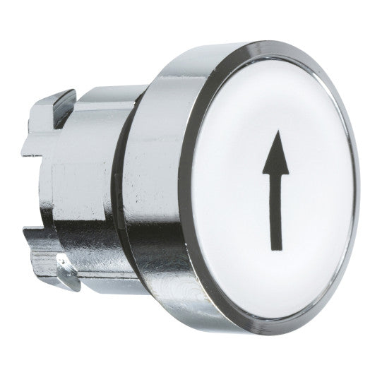 Schneider Electric SCHNEIDER Push button head, metal, flush, white, Ø22, spring return, marked UP ARROW - ZB4BA334